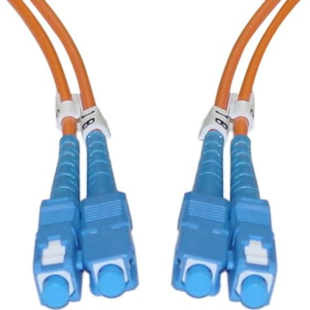 Cable Wholesale SC/UPC OM1 Duplex 2.0mm Fiber Optic Patch Cord, OFNR, Multimode 62.5/125, Orange Jacket, Beige SCSC-11105