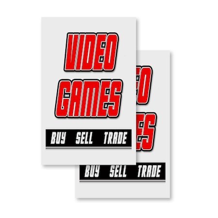 Signmission Video Games, Vinyl Decals Only 24 Inch x 36 Inch, Vinyl Decal, 2PK DSB-2436-2PACK-Video Games