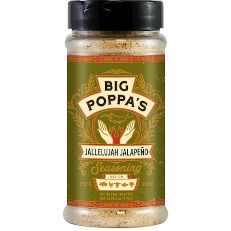 Big Poppas BBQ Seasoning, Jallelujah Jalapeno Flavor, 14.2 oz Shaker OW86155-C