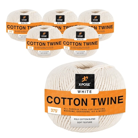 Xpose Safety Cotton Blend Tying Twine, 24 Ply 1/2lb Balls, 6PK CT-12-6-X-S