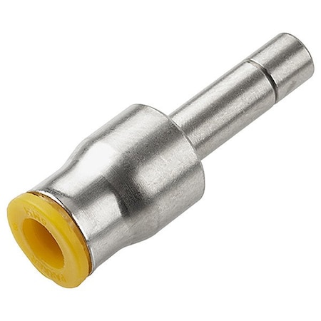 Parker Metric Metal Push-to-Connect Fitting, Brass, Silver 62PLPSP-12M-10M