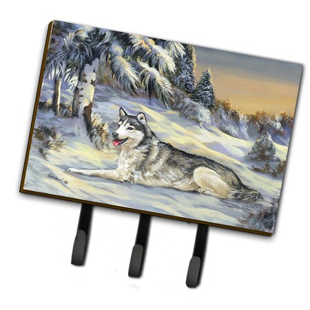 Carolines Treasures 6 x 2 x 9 in. Siberian Husky Winterscape Leash or Key Holder PPP3274TH68