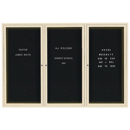Aarco Illuminated Outdoor Enclosed Directory w/ Al Frame, Powder Coated Ivory, 48''Hx72''W OADC4872-3IIV