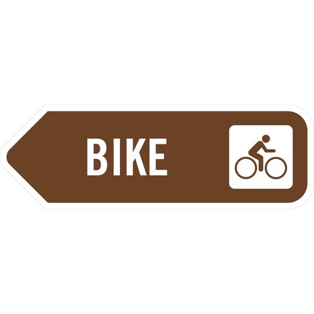 Lyle Bike Arrow w/symbol, 18x6, Non-Reflective, Brown G-11370-NA_18x6