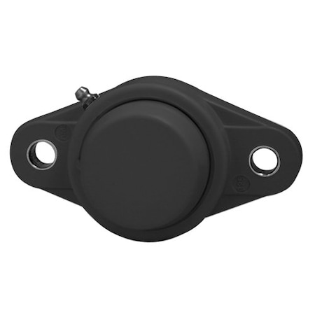 Ami Bearings SINGLE ROW BALL BEARING - 1-3/8in ZINC WIDE SET SCREW BLACK 2-BOLT FLANGE CLS COV UCNFL207-22MZ2CEB