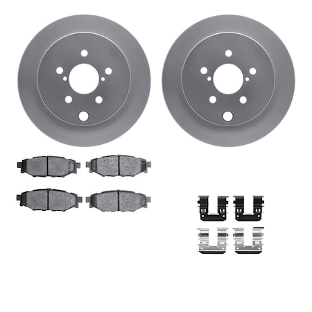 Dynamic Friction Co DFC GEOSPEC Coated Rotors with 5000 Brake Pads - Ceramic and Hardware 4512-13068