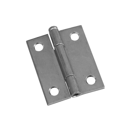 National Hardware Narrow Hinge, 2 in W Frame Leaf, 0.056 in Thick Frame Leaf, Steel, Zinc, Removable, Loose Pin N141-838