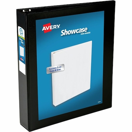 Avery Dennison Avery, SHOWCASE ECONOMY VIEW BINDER WITH ROUND RINGS, 3 RINGS, 1.5in CAPACITY, 11 X 8.5, BLACK 19650