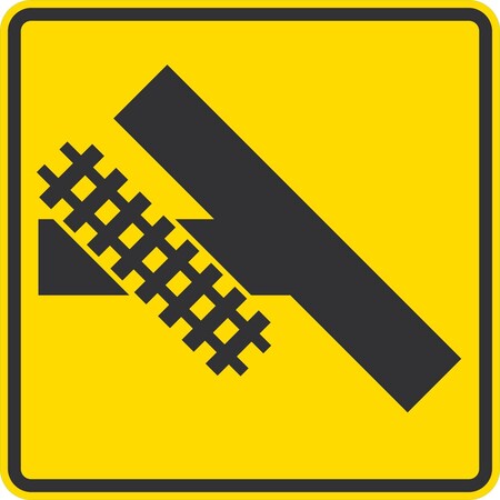 Lyle Skewed Crossing (Left), 24x24, Non-Reflective, Yellow G-13318-NA_24x24