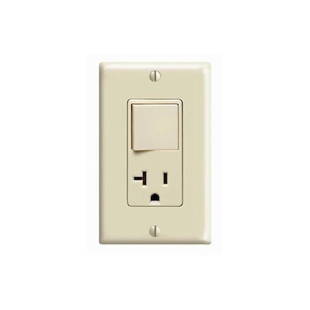 Leviton Combo Switch/Outlet, Ivory, 20A 120V 5636-I