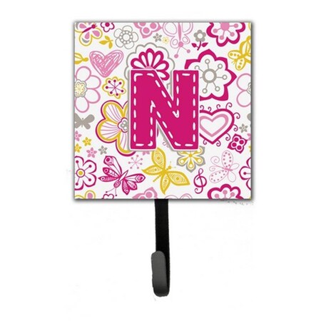 Carolines Treasures Letter N Flowers And Butterflies Pink Leash and Key Holder CJ2005-NSH4