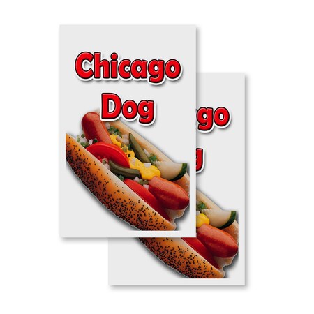 Signmission Chicago Dog, Vinyl Decals Only 24 Inch x 36 Inch, Vinyl Decal, 2PK DSB-2436-2PACK-Chicago Dog