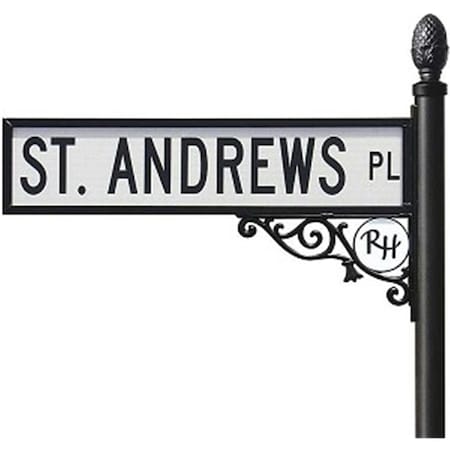 Qualarc 6 in. High LOGO Blade Holder Holds 1 Double-Sided Street Sign with Logo - Black DBSF-LOGO-B-6