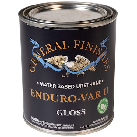 General Finishes 1 Qt General Finishes B088-QT Clear Enduro-Var II Water-Based Urethane Topcoat, Gloss 5VSG