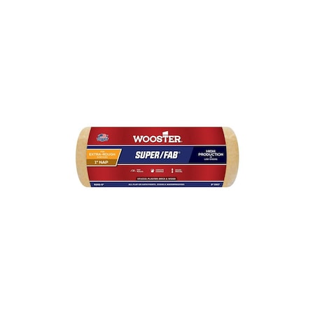 Wooster Paint Roller Cover, 1 in Thick Nap, 9 in L, Fabric Cover, Golden Yellow R242-9
