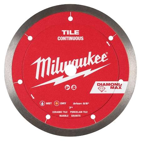 Milwaukee Tool 7" DIAMOND MAX Continuous, Tile Diamond Blade 49-93-9207