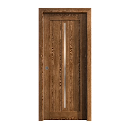 Sartodoors Sliding Pocket Door 36 x 96 inches, Ego 5014 Cognac Oak Veneer, Kit Rail Hardware, Solid Wood Int EGO5014PD-DKO-3696