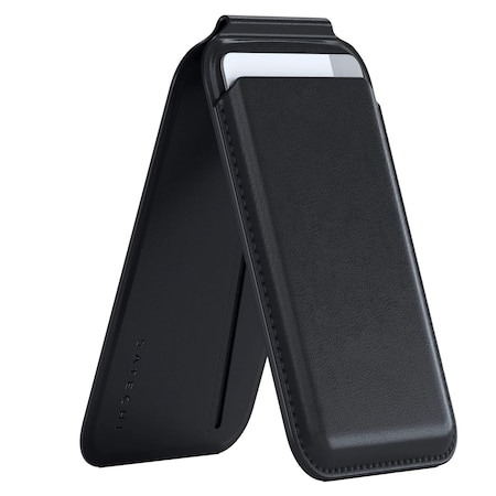 Satechi Vegan Leather Magentic Wallet Stand, Black ST-VLWK