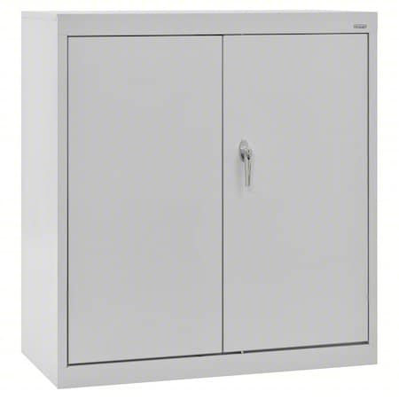 Sandusky Lee Shelving Storage Cabinet, 36 in H, 36 in W, 24 in D, Swing, Keyed, Gray, 3 Shelves CA21362436-05