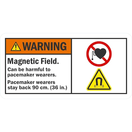 Lyle Warning Magnectic Field Can Be Harmful For, 10x5, Non-Reflective, White G-1497-NA_10x5