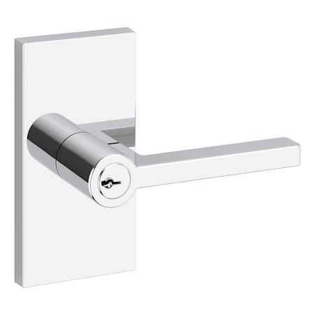 Baldwin Entry Square Lever and Contemporary 5in Rose with 6AL Latch and Dual Strike Bright Chrome Finish ENSQUCFR260