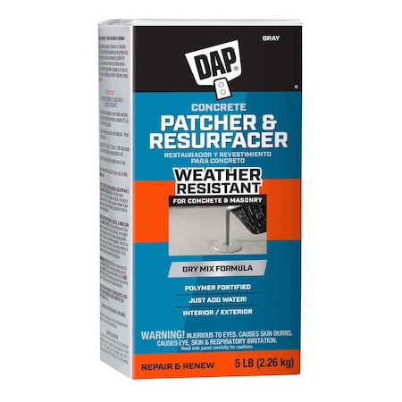 Dap Concrete Repair Compound, Box, Gray, Concrete Patcher & Resurfacer 10466