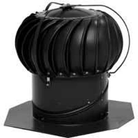 Lomanco LOMANCO Whirlybird BEB12B Turbine Ventilator, 110 mph, Aluminum, Black BEB12B