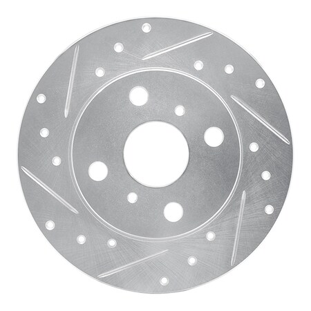 Dynamic Friction Co DFC Brake Rotor - Drilled and Slotted - Silver 631-76031L