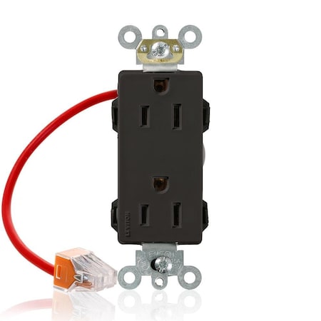 Leviton Straight Blade Receptacle, 5-15R, 15 A, 125V AC, Flush Mount, Self-Grounded M1626-SCE