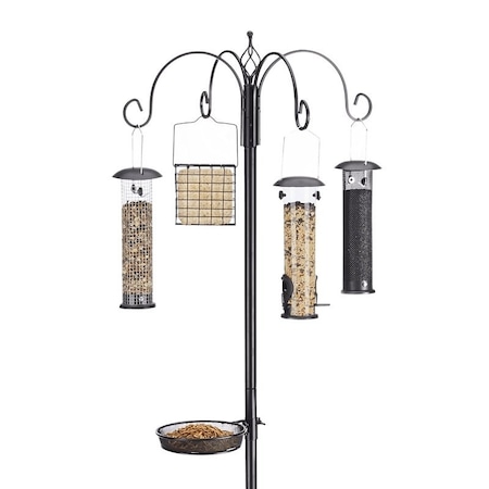 North States Industries Ultimate Bird Feeding Station, Screened, Suet, Tube, Metal/Plastic, Black 1862