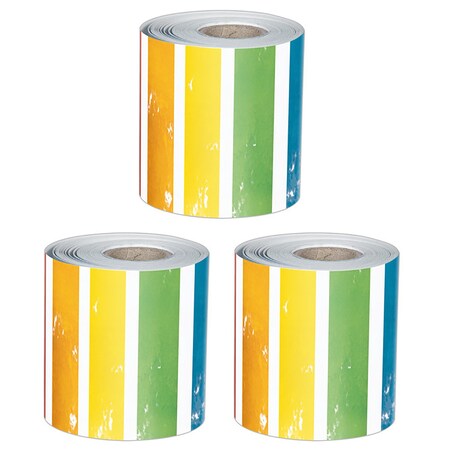 Carson Dellosa All Are Neighbors Stripes Rolled, 65 Feet Per Roll, Pack of 3, 3PK 108517