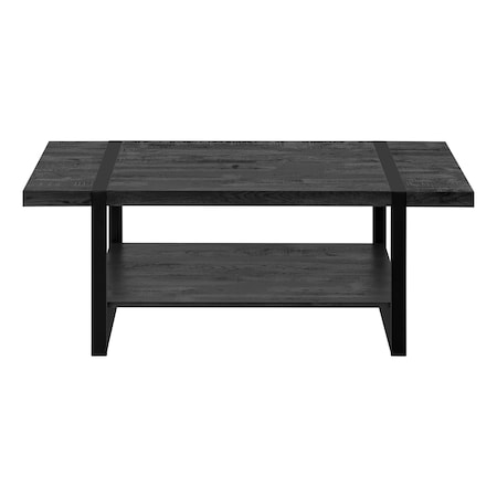 Homeroots 47" Black Coffee Table With Shelf 489960