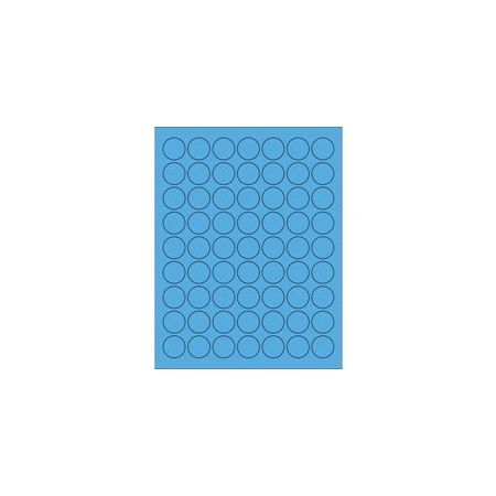 Bubblefast 1'' Fluorescent Pastel Blue Circle Laser Labels-63 Labels per Sheet BFLL191BB