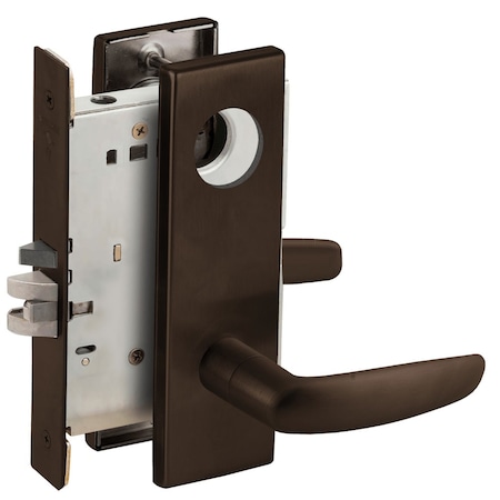 Schlage Grade 1 Mortise Storeroom Lock, Less Conventional Cylinder, 07 Lever, N Escutcheon, Dark Oxidized S L9080L 07N 613