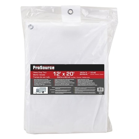Prosource Tarp, White, Polyethylene TW1220