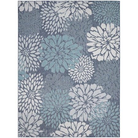 Homeroots 8' X 10' Navy Blue Floral Indoor Outdoor Area Rug 572892