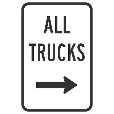 Lyle All Trucks (with Right arrow), 12x18, Engineer Grade, White G-3245-EG_12x18