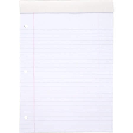 Mead Products Mead Cambridge Legal Pad, 8-1/2" x 11", 20 lb, Wide Ruled, White, 70 Sheets/Pad 59872