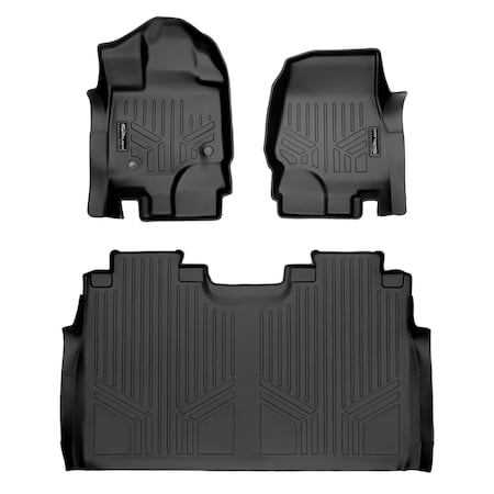 Escapada Custom Fit 1st Row Floor Mat Liner Set for 2022-2023 Ford F-150 Lightning, Black ES3560852