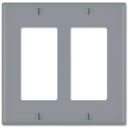 Ezgeneration LV80409x-LV80409G Decora Wallplate, 2 Gang, Gray EZ1574039