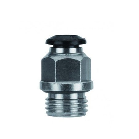 Usa Industrials Push to Connect Tube Fitting, Nickel Plated Brass w/ Plastic Release Ring, Male Straight, 10mm ZUSA-TF-PTC-NPBR-40
