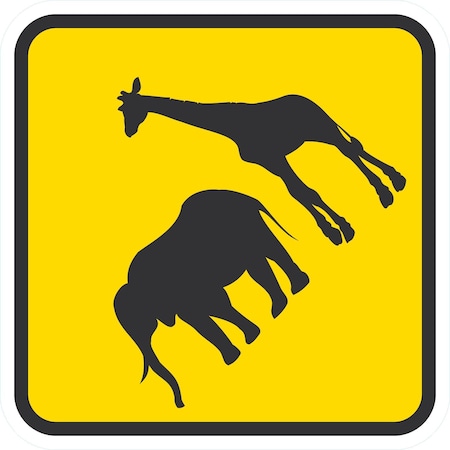 Lyle Zoo Animal Crossing Elephant And Giraffe Sym, 12x12, Engineer Grade, Yellow G-1999-EG_12x12