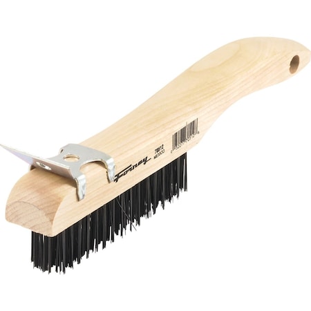 Forney 10-1/4'' Shoe Handle Wire Brush & Scraper with Carbon Steel Bristles 70512
