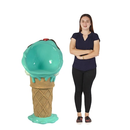 Back2Basics 5 ft. Mint Chocolate Chip Ice Cream Cone Bar Stool BA3278592