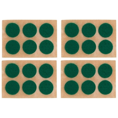 Prosource Furniture Pad, Felt Cloth, Green, 5/8 in Dia, 1/16 in Thick, Round PH-122294-PS