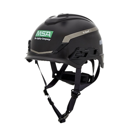 Msa Safety V-Gard H1 Safety Helmet, Novent, Fas-Trac III Pivot, ANSI, EN397, Type I, Class E, Black 10194798