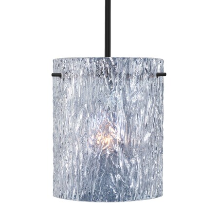Besa Lighting Besa Tamburo 8 Stem Pendant, Clear Stone, Black Finish, 1x 11W LED 1TT-400600-LED-BK
