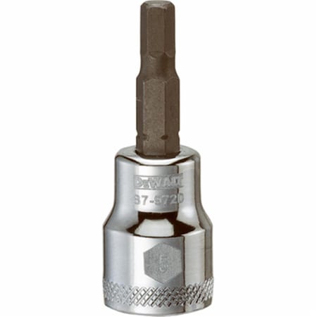 Stanley 0.37 in. Drive, 5 mm Polished Chrome Vanadium Steel Hex Bit Socket, TRVAL116651 227655