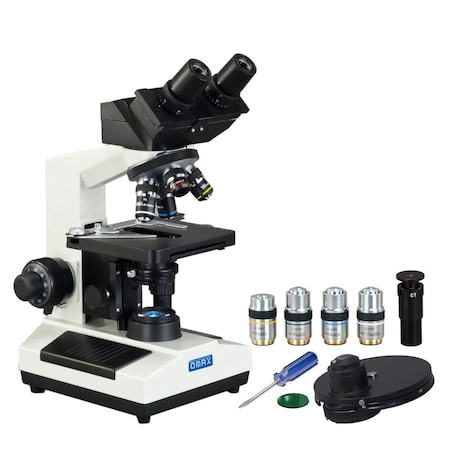 Amscope 40X-2000X 3MP Digital Integrated Microscope w/LED Illumination + 4-lens Phase-contrast Turret Kit MD827S30L-PHB3