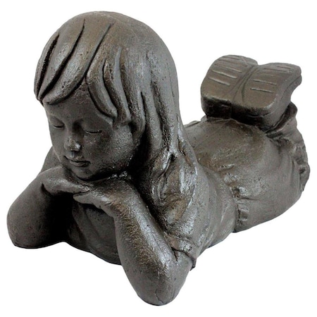 Emsco Group Emsco  16 in. Natural Bronze Appearance Day Dreaming Girl Statue 92248-1